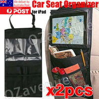 2 PCS Car Back Seat Organiser Travel Storage Bag Organizer iPad Pocket Holder AU