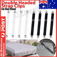2/4pcs Double Headed Sheet Strap Clips Grippers Mattress Bed Suspenders Holder
