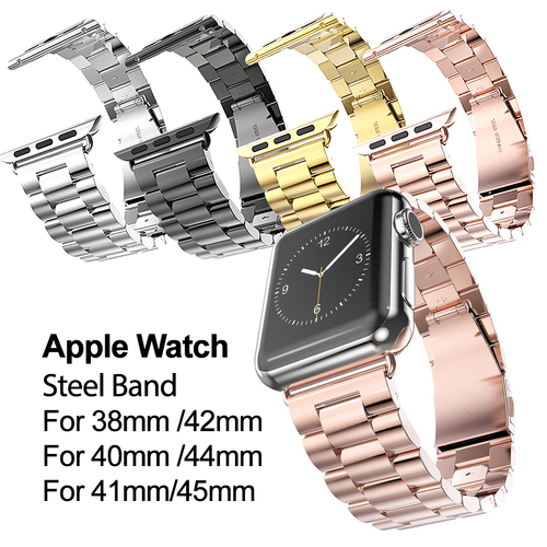 Stainless Steel Apple Watch iWatch Band for 7 6 5 4 3 2 1 SE 38/41/40/42/44/45mm - Stylish and Comfortable Wristband