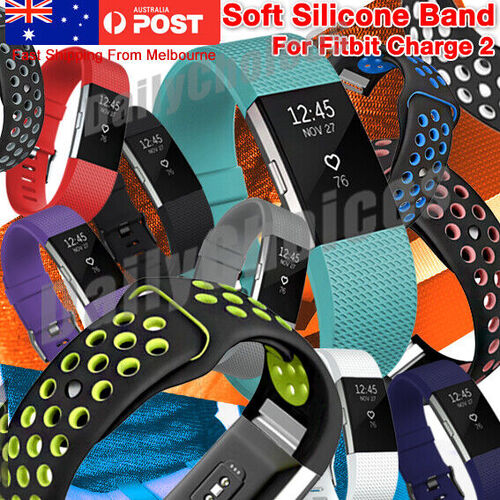 For Fitbit Charge 2 Bands Silicone Replacement Wristband Watch Strap