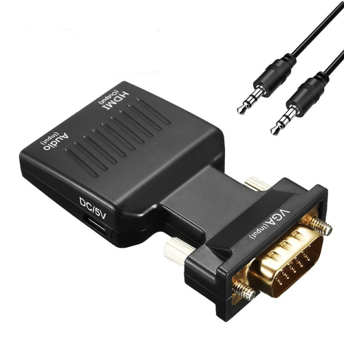 VGA Male to HDMI Female 1080P Converter Adapter with Stereo Audio Input