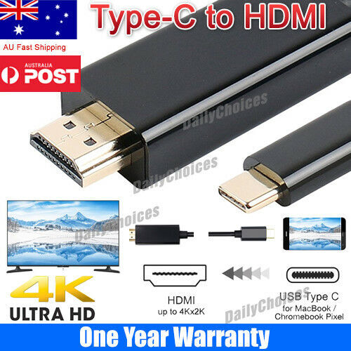 USB C Type C to HDMI Cable USB 3.1 3 4K UHD Cable for the New MacBook AU Stock
