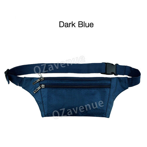 Bum Bag Fanny Pack Travel Sports Gym Waist Money Belt Pouch Holiday Wallet Bags [Colour: Dark Blue]