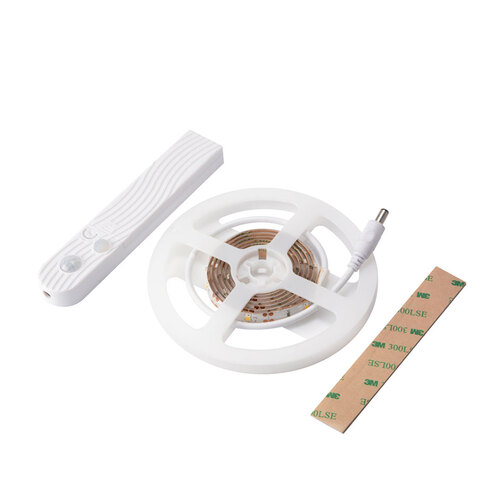 Battery-Powered LED Strip Light with PIR Motion Sensor - Ideal for Under Bed, Wardrobe, and Cabinet Use