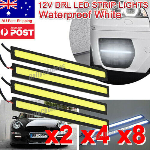 12V Waterproof White DRL LED Strip Lights Bars Camping Caravan Boat Car COB