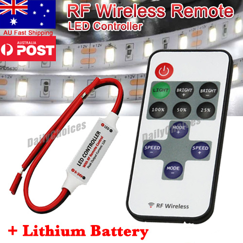 12V RF Wireless Remote Switch Controller Dimmer for Mini LED Strip Light EA