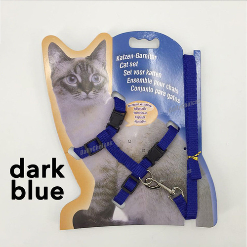 Nylon Pet Cat Kitten Adjustable Harness Lead Leash Collar Belt Safety Shape H