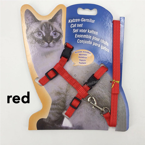 Nylon Pet Cat Kitten Adjustable Harness Lead Leash Collar Belt Safety Shape H