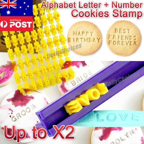 Fondant Cake Alphabet Letter Number Cookies Biscuit Stamp Embosser Mold GO