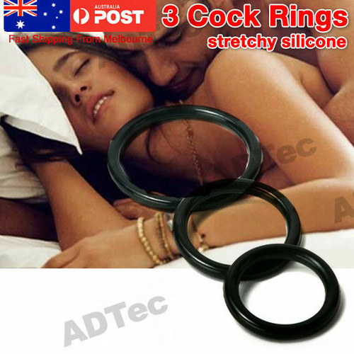Silicone Cock Ring 3 Pack Set Penis Ring Male Erection Aid Sex Toy Adult Toy