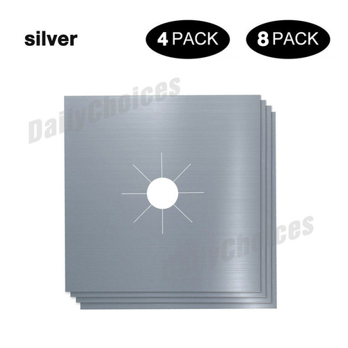 4pcs Reusable Non-stick Foil Gas Range Stove top Burner Protector Liner Cover