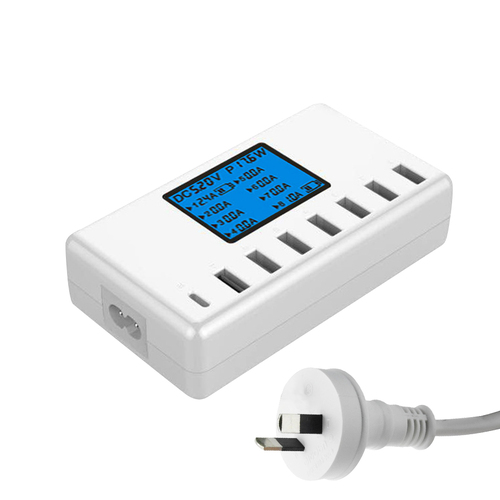 8-Port USB Hub Charging Station - Multi-Device Charger and Power Adapter