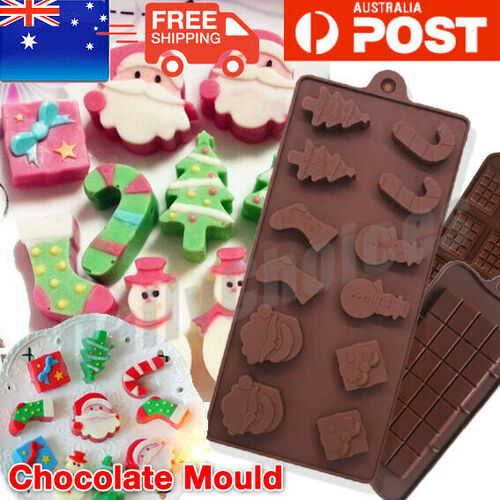 Christmas Cookies Cake Mould Jelly Silicone Chocolate Baking Mold Soap Ice Tray