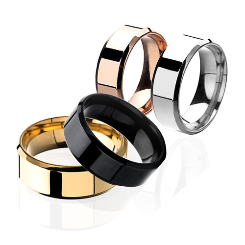Men Women Titanium Stainless Steel Ring Promise Engagement Wedding Band Size8-11