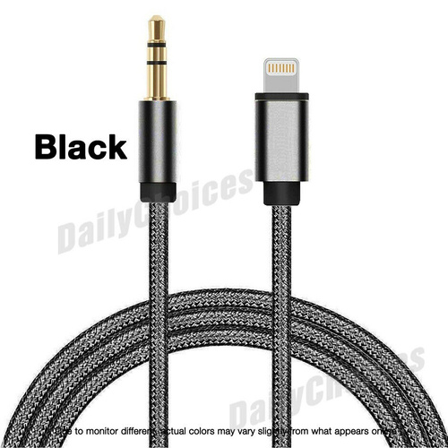 3.5mm AUX CABLE LEAD CAR Stereo TRANSFER MUSIC Audio Music for iPhone 7 8 XS MAX [Colour: Black]