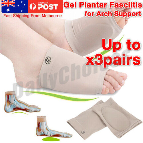 GEL Plantar Fasciitis Foot Heel Arch Support Sleeve Pain Relief Insole Orthoti Z