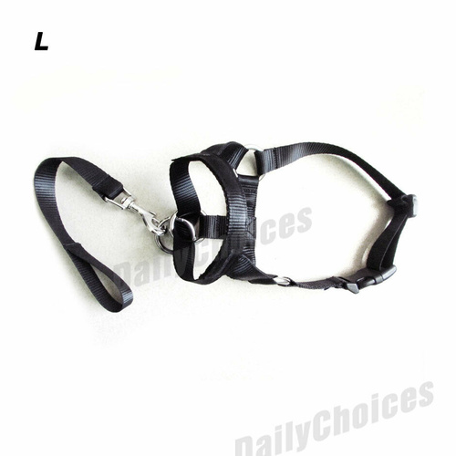 AU Dogalter Dog Halter Halti Training Head Collar Gentle Leader Harness Nylon [Size: L: 38-48cm]