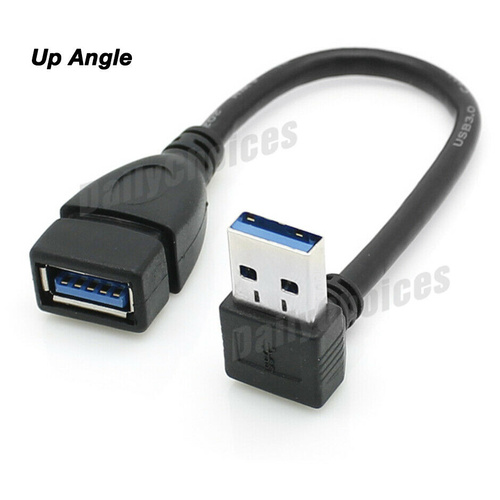 USB 3.0 Type A 90 Degree Left Right Angle Extension Cable Male to Female Adapter