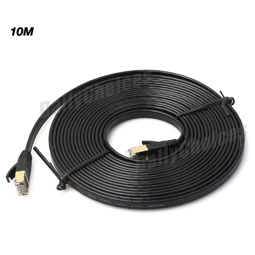 5/10/20M CAT6 CAT7 RJ45 Cord Ethernet Network Lan Flat Shielded Cable Patch Lead [Cable Length: 10M]