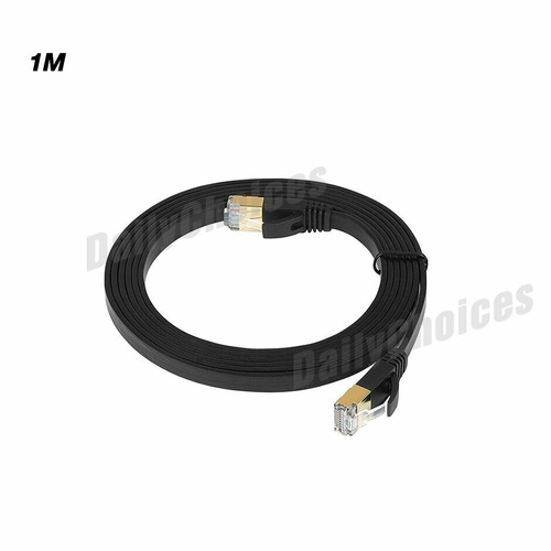5/10/20M CAT6 CAT7 RJ45 Cord Ethernet Network Lan Flat Shielded Cable Patch Lead