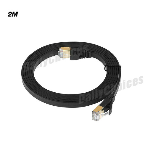 5/10/20M CAT6 CAT7 RJ45 Cord Ethernet Network Lan Flat Shielded Cable Patch Lead [Cable Length: 2M]