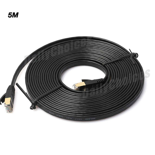 5/10/20M CAT6 CAT7 RJ45 Cord Ethernet Network Lan Flat Shielded Cable Patch Lead [Cable Length: 5M]