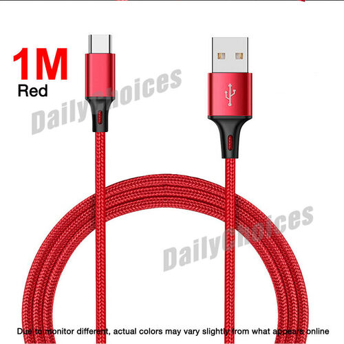 3A Braided Type-C USB-C Fast Charger Cable For Samsung S10 S9 Note 9 Huawei P30