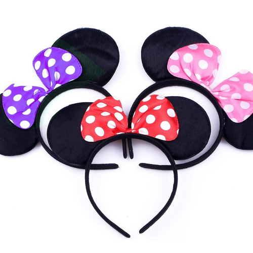 MICKEY MINNIE MOUSE EARS HEADBAND COSTUME - Fancy Dress Accessory for Unisex Parties