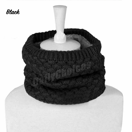 Winter Fleece Snood Scarf Wool Knit Thickened Neck Warmer For Child/Adult/Unisex