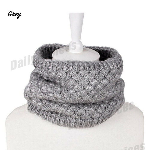 Winter Fleece Snood Scarf Wool Knit Thickened Neck Warmer For Child/Adult/Unisex