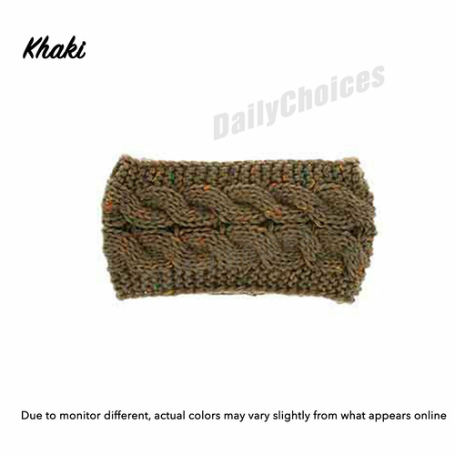 Women Winter Knitted Headband Wool Crochet Ear Warmer Turban Headwrap Hair Band