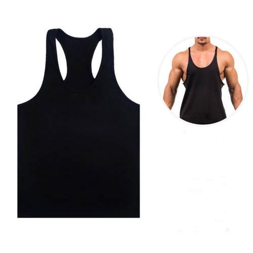 Men's Cotton Gym Singlet T-Back Vest - Racer Y-Back Tank Top for Bodybuilding and Fitness