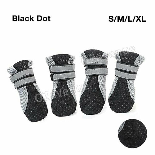 2019 Protective Booties Anti Slip Rain Boots Pet Waterproof Sock Dog Shoes [Colour: Black with Dot Pattern] [Dog Size : L]