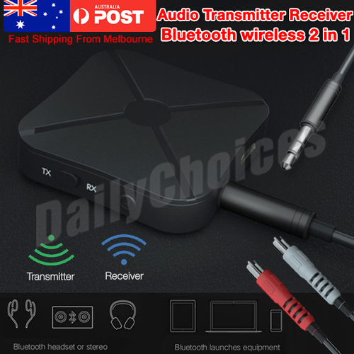 2in1 Wireless Bluetooth Audio Transmitter Car Receiver HIFI MP3 Adapter RCA AUX