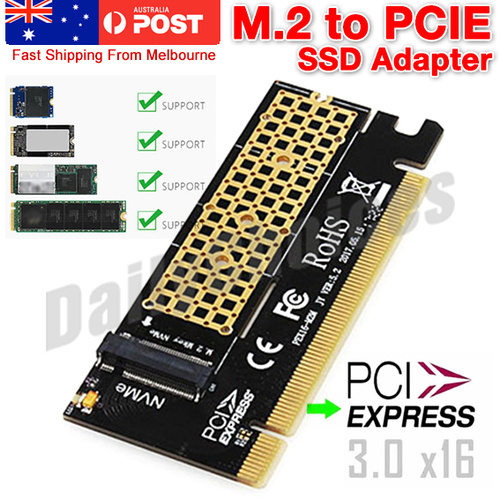 Pro M.2 NVMe SSD NGFF TO PCIE 3.0 X16 X4 Adapter M Key Interface Card Full Speed