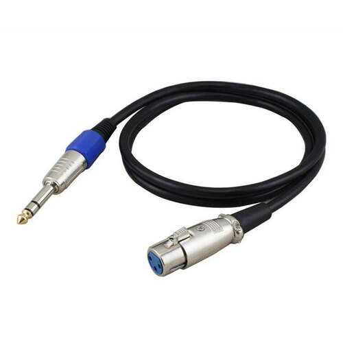 XLR Female to 6.35mm 1/4" Male Microphone Stereo Audio Cable - TRS Jack Lead for Mic