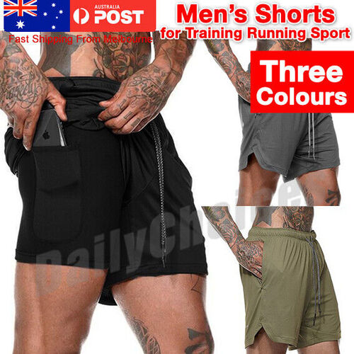 Men's 2-in-1 Workout Shorts - 7" Running Gym Athletic Fitness Jogging Shorts with Phone Pocket