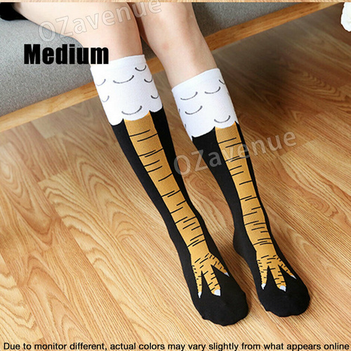 Womens Novelty Funny 3D Chicken Leg Socks High Cartoon Animals Thigh Stocking AU