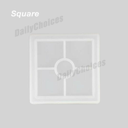 4pcs Coaster Cup Mat Mold Round Square Silicone Mould DIY Epoxy Resin Casting AU