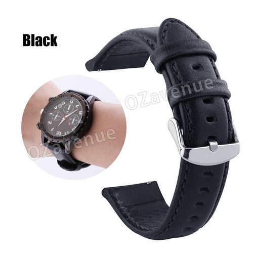 Universal Retro Genuine Leather Wrist Watch Band Strap Replacement 20mm AU