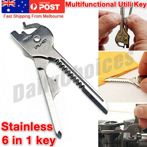 Utili-Key 6 in 1 Key Ring Chain MULTI-TOOL Pocket Knife Screwdriver Melbourne