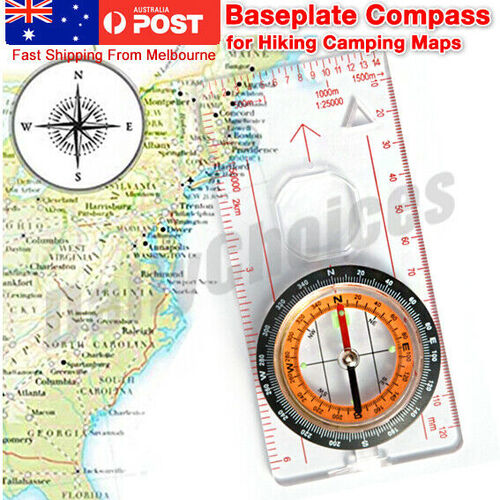ORIENTEERING BASEPLATE COMPASS Hiking Camping Maps Lensatic Tactical Army Gear