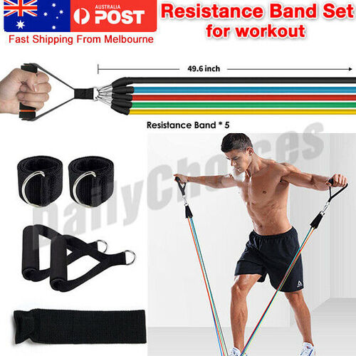 11Pcs Set Resistance Bands Workout Exercise Crossfit Fitness Training Tubes yoga