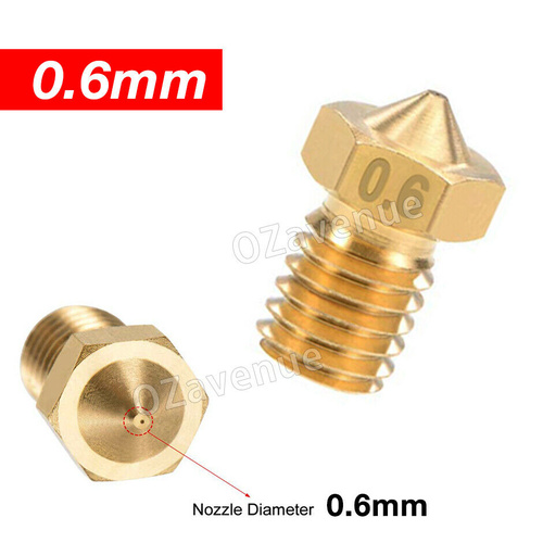 5x 10x 3d printer nozzles for V6 style hotend (0.2mm/0.4mm/0.6mm/0.8mm) AUS
