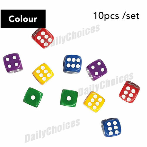5/9 X Six Sided Square Opaque 16mm D6 Dice - Fun Dices Perfect for all Games
