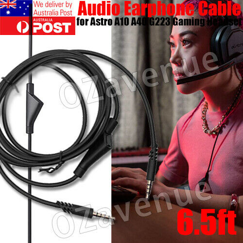 Audio Earphone Cable with Volume Control for Astro A10 A40 G233 Gaming Headset a