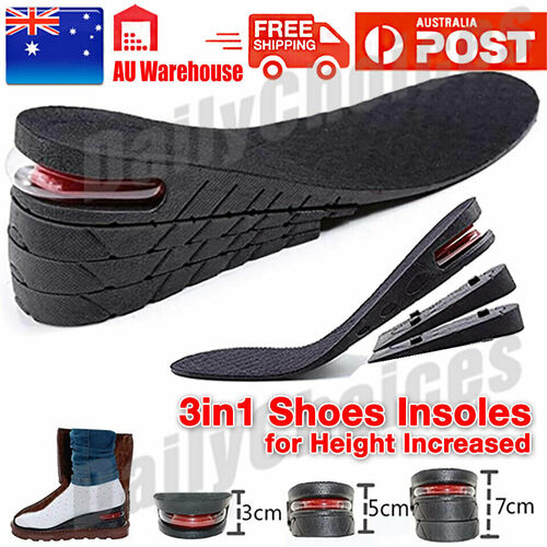 Air Cushion Height Increase Heel Gel Shoes Insoles Inserts Taller Lifts Pad OZ
