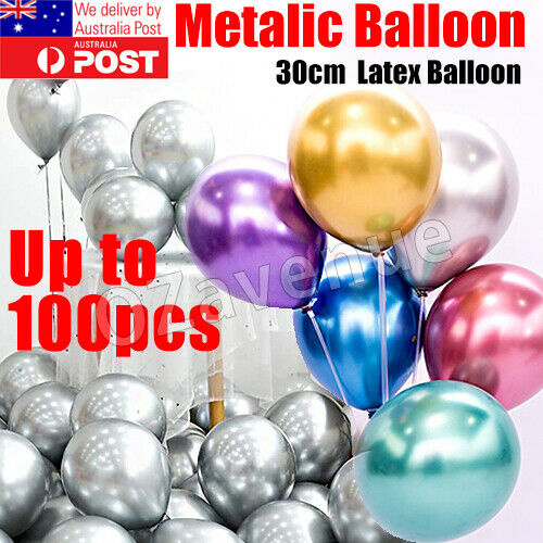 50/ 100pcs 30cm Thick Chrome Metallic Balloons Birthday Wedding Party Balloon AU