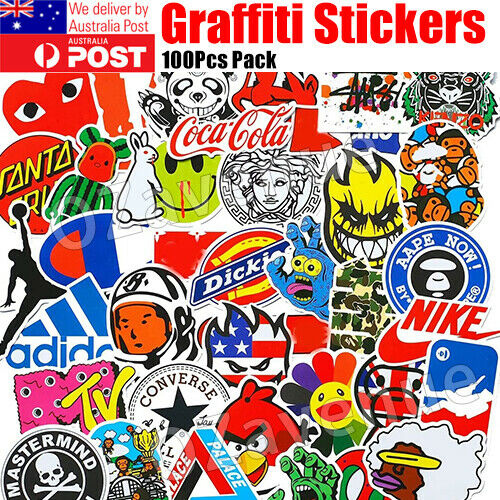 100 Random Vinyl Decal Graffiti Sticker Bomb Laptop Waterproof Stickers Skate