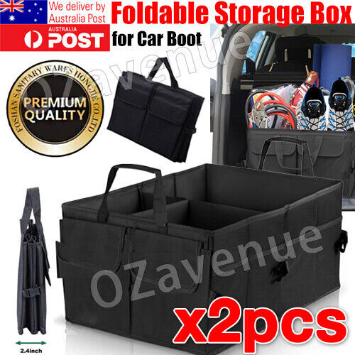 2x Collapsible Foldable Car Boot Organiser Car Boot Storage Car Organizer Bag